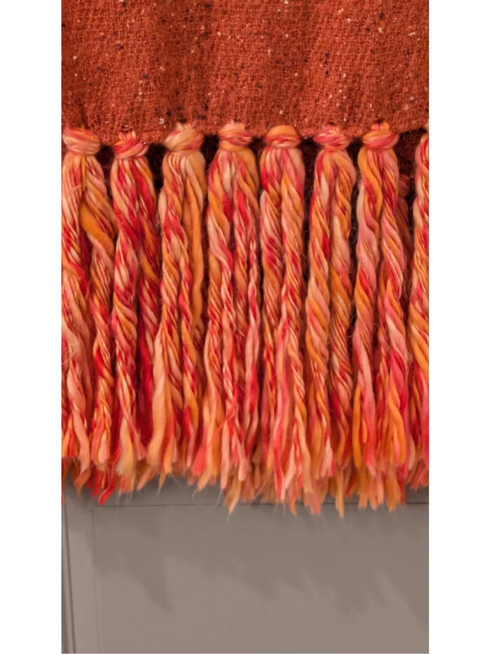 Women's Anthropologie One Size Orange Red Knit Scarf